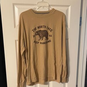 The North Face Beige Long Sleeve with Bear Graphic
